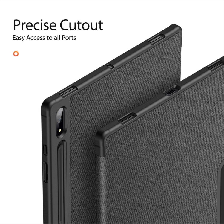 For Samsung Galaxy Tab S10 Ultra DUX DUCIS Domo Series Magnetic Flip Leather Tablet Case(Black) - Other Galaxy Tab PC by DUX DUCIS | Online Shopping UK | buy2fix