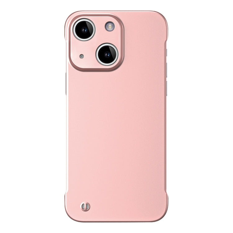 For iPhone 14 Plus Frameless Metallic Paint Hybrid PC Phone Case(Rose Gold) - iPhone 14 Plus Cases by buy2fix | Online Shopping UK | buy2fix