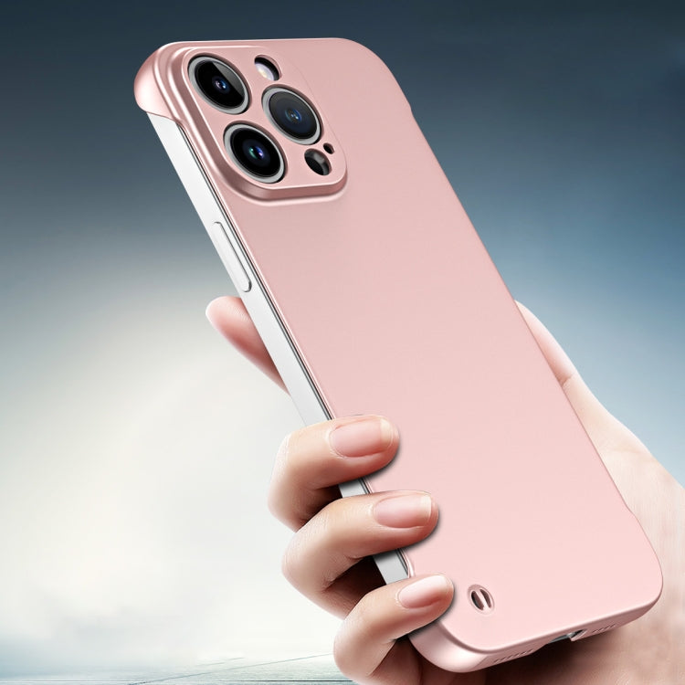 For iPhone 13 mini Frameless Metallic Paint Hybrid PC Phone Case(Rose Gold) - iPhone 13 mini Cases by buy2fix | Online Shopping UK | buy2fix