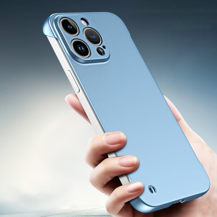 For iPhone 11 Pro Max Frameless Metallic Paint Hybrid PC Phone Case(Sierra Blue) - iPhone 11 Pro Max Cases by buy2fix | Online Shopping UK | buy2fix