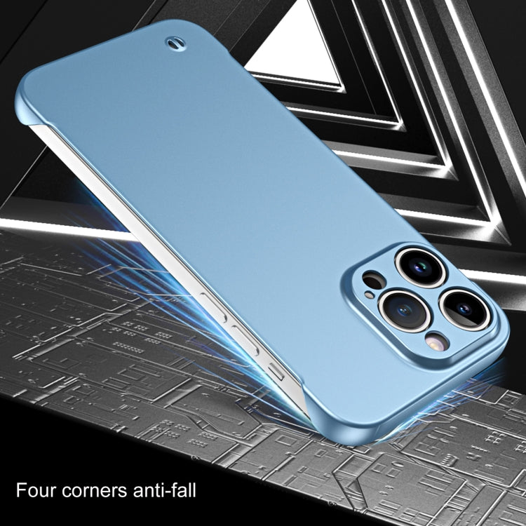 For iPhone 13 mini Frameless Metallic Paint Hybrid PC Phone Case(Sierra Blue) - iPhone 13 mini Cases by buy2fix | Online Shopping UK | buy2fix