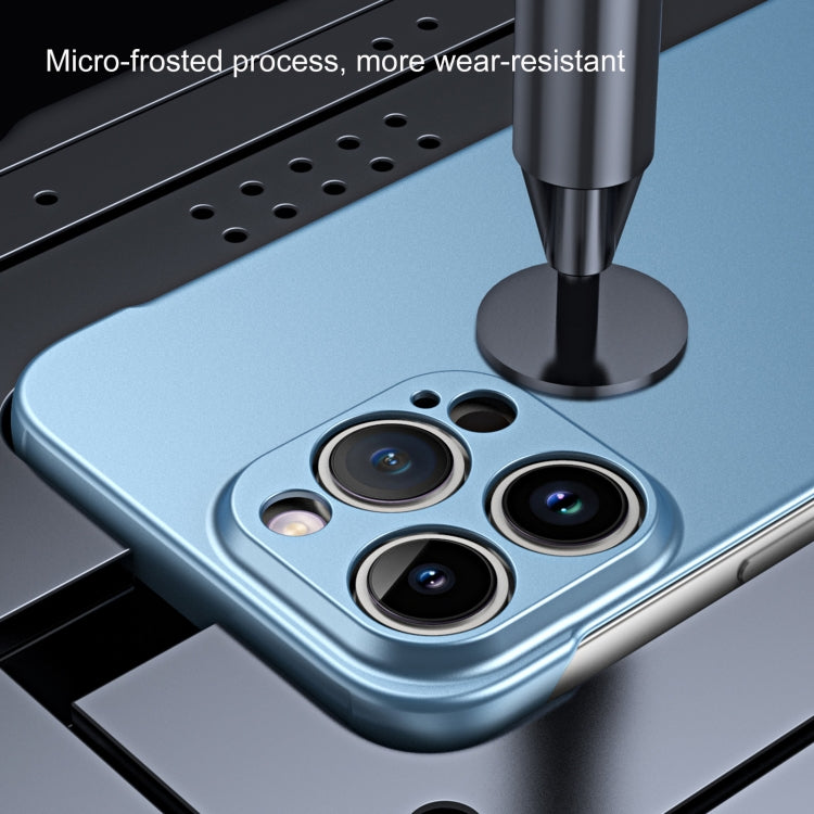 For iPhone 15 Pro Frameless Metallic Paint Hybrid PC Phone Case(Sierra Blue) - iPhone 15 Pro Cases by buy2fix | Online Shopping UK | buy2fix