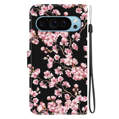 For Google Pixel 9 Crystal Texture Colored Drawing Leather Phone Case(Plum Bossom) - Google Cases by buy2fix | Online Shopping UK | buy2fix