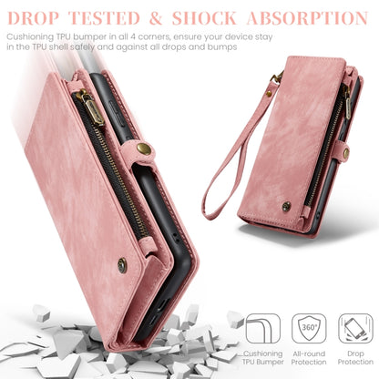 For Samsung Galaxy A55 5G CaseMe 008 Multifunctional Zipper Wallet Leather Phone Case with Lanyard(Pink) - Galaxy Phone Cases by CaseMe | Online Shopping UK | buy2fix