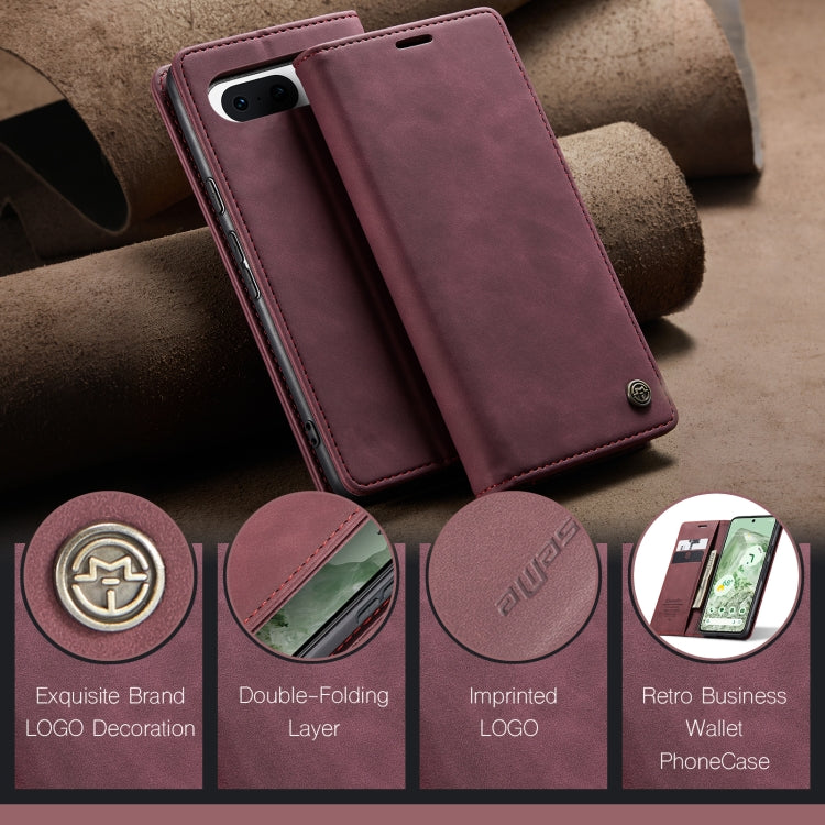 For Google Pixel 8A CaseMe 013 Multifunctional Horizontal Flip Leather Phone Case(Wine Red) - Google Cases by CaseMe | Online Shopping UK | buy2fix