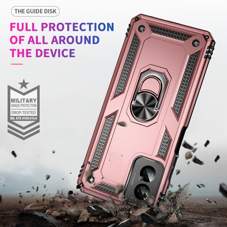 For Motorola Moto G Power 5G 2024 Shockproof TPU + PC Phone Case with Holder(Rose Gold) - Motorola Cases by buy2fix | Online Shopping UK | buy2fix