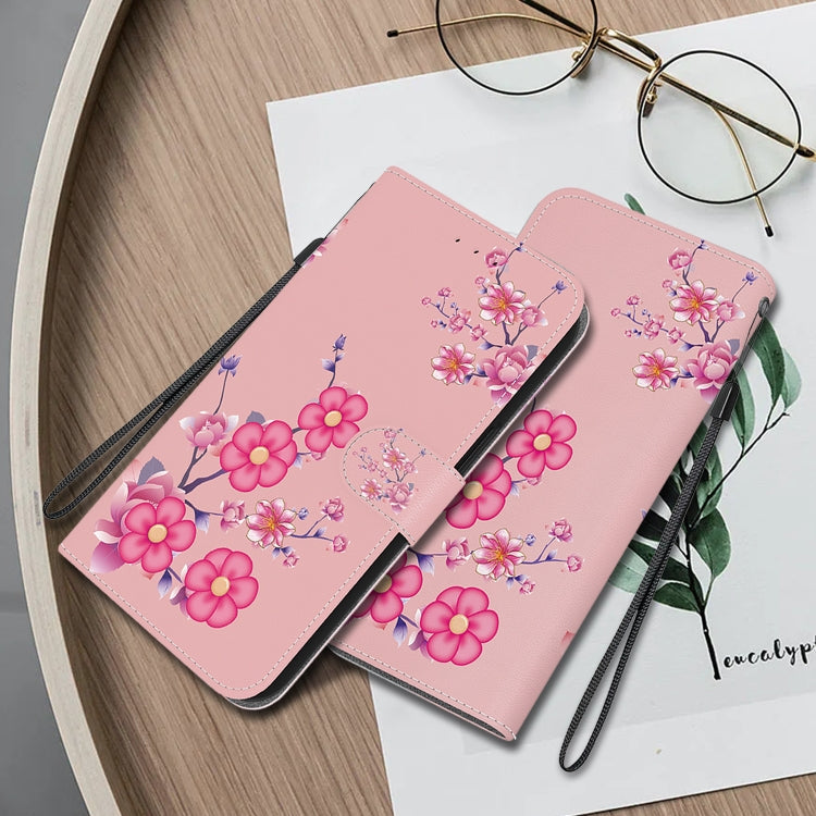 For OPPO Reno11 F Global Crystal Texture Colored Drawing Leather Phone Case(Cherry Blossoms) - Reno11 F Cases by buy2fix | Online Shopping UK | buy2fix