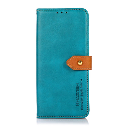 For Google Pixel 9 Pro KHAZNEH Dual-color Cowhide Texture Flip Leather Phone Case(Blue) - Google Cases by buy2fix | Online Shopping UK | buy2fix