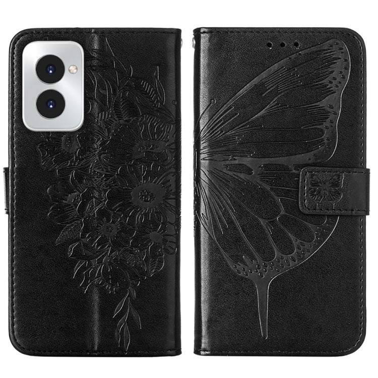 For Motorola Moto G Power 5G 2024 Embossed Butterfly Leather Phone Case(Black) - Motorola Cases by buy2fix | Online Shopping UK | buy2fix