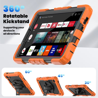 For Samsung Galaxy Tab A9 Silicone + PC Tablet Case with Shoulder Strap(Orange) - Galaxy Tab A9 by buy2fix | Online Shopping UK | buy2fix