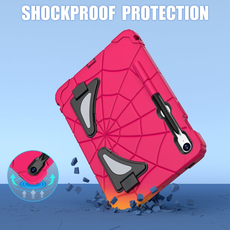 For Samsung Galaxy S9 FE / S8 / S7 Spider Silicone Hybrid PC Shockproof Tablet Case(Strawberry Black) - Galaxy Tab S9 FE by buy2fix | Online Shopping UK | buy2fix