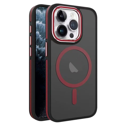 For iPhone 11 Pro Max Two-color Frosted MagSafe Magnetic Phone Case(Red) - iPhone 11 Pro Max Cases by buy2fix | Online Shopping UK | buy2fix