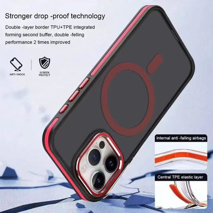 For iPhone 14 Plus Two-color Frosted MagSafe Magnetic Phone Case(Orange) - iPhone 14 Plus Cases by buy2fix | Online Shopping UK | buy2fix