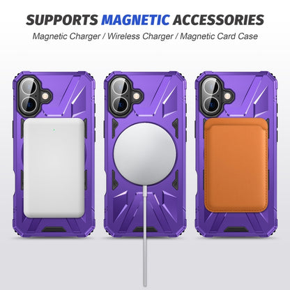 For iPhone 16 Plus MagSafe Magnetic Shockproof Phone Case with Ring Holder(Purple) - iPhone 16 Plus Cases by buy2fix | Online Shopping UK | buy2fix