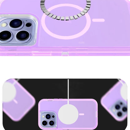 For iPhone 15 Shockproof MagSafe Magnetic Phone Case(Transparent Purple) - iPhone 15 Cases by buy2fix | Online Shopping UK | buy2fix