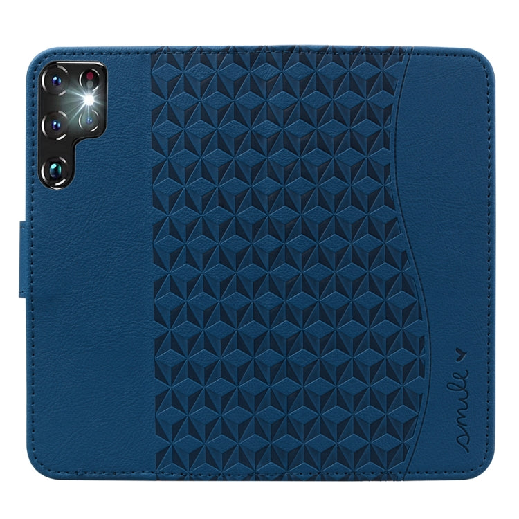 For Samsung Galaxy S22 Ultra 5G Diamond Buckle Leather Phone Case with Lanyard(Royal Blue) - Galaxy S22 Ultra 5G Cases by buy2fix | Online Shopping UK | buy2fix