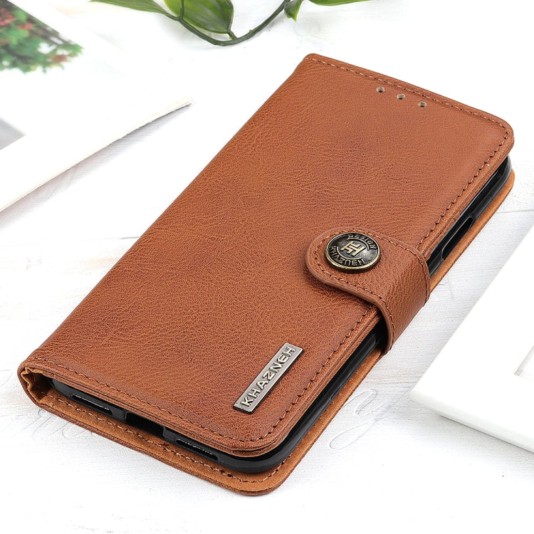 For Google Pixel 9 KHAZNEH Cowhide Texture Horizontal Flip Leather Phone Case(Brown) - Google Cases by buy2fix | Online Shopping UK | buy2fix