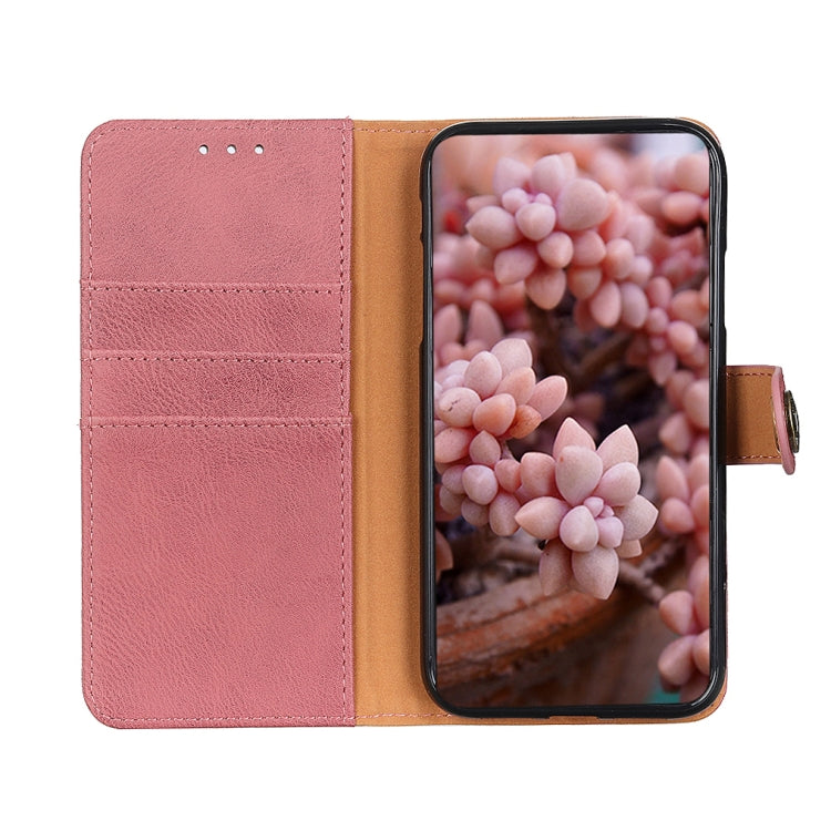 For Google Pixel 9 KHAZNEH Cowhide Texture Horizontal Flip Leather Phone Case(Pink) - Google Cases by buy2fix | Online Shopping UK | buy2fix