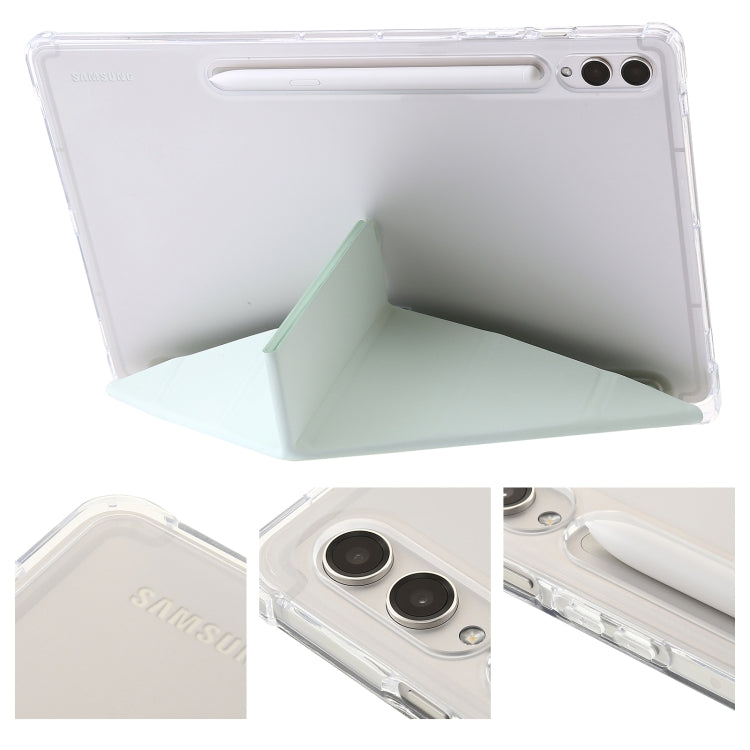 For Samsung Galaxy Tab S9 Clear Acrylic Deformation Leather Tablet Case(Green) - Galaxy Tab S9 Cases by buy2fix | Online Shopping UK | buy2fix