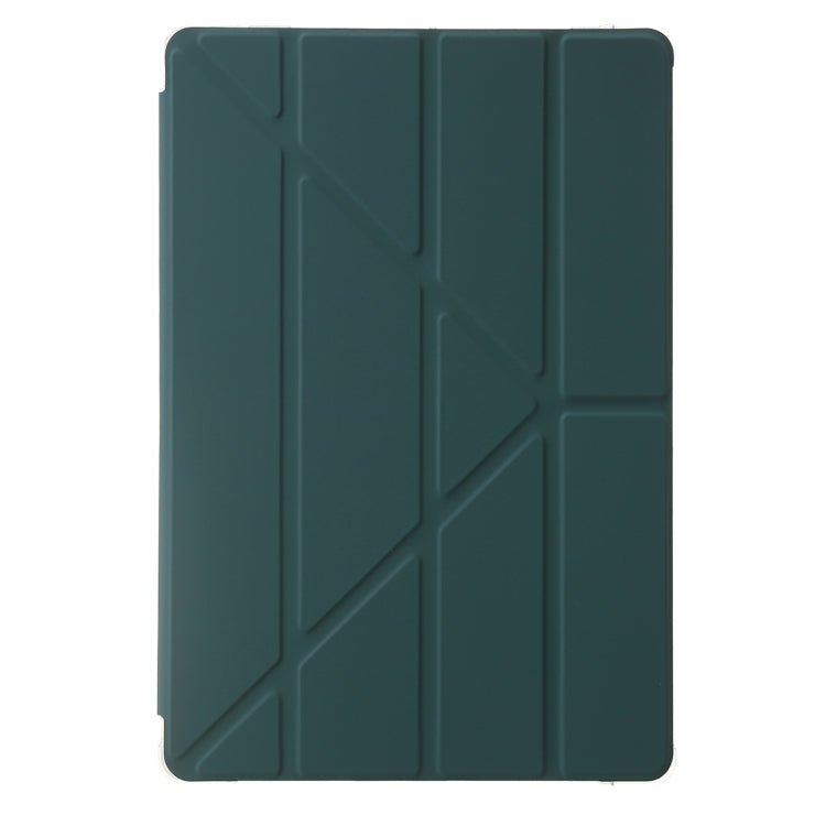 For Samsung Galaxy Tab S9 Clear Acrylic Deformation Leather Tablet Case(Deep Green) - Galaxy Tab S9 Cases by buy2fix | Online Shopping UK | buy2fix