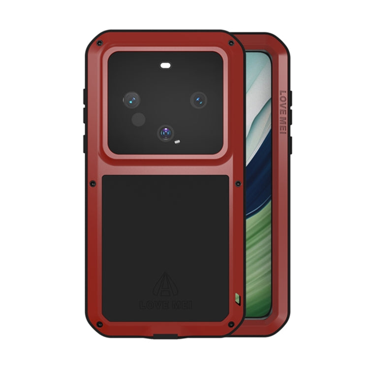 For Huawei Mate 60 LOVE MEI Metal Shockproof Life Waterproof Dustproof Phone Case(Red) - Huawei Cases by LOVE MEI | Online Shopping UK | buy2fix