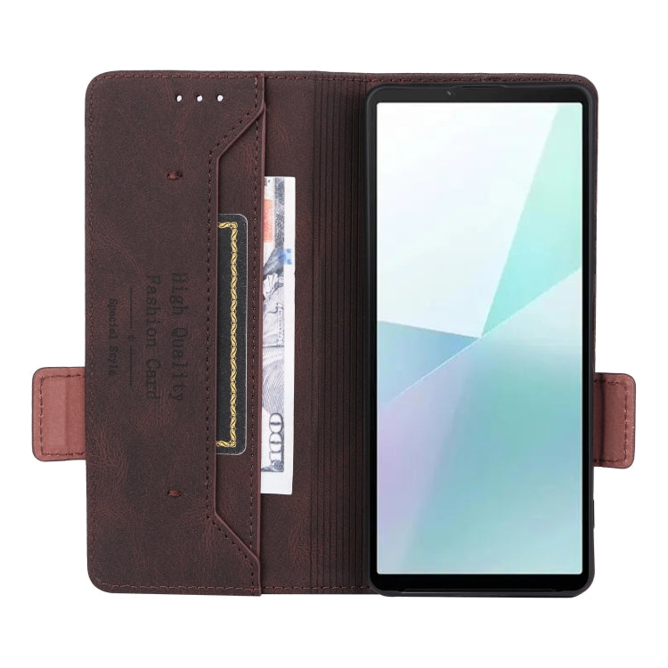 For Sony Xperia 10 VI 2024 Magnetic Clasp Leather Phone Case(Brown) - Sony Cases by buy2fix | Online Shopping UK | buy2fix