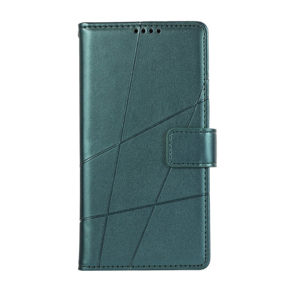 For Samsung Galaxy S23 Ultra 5G PU Genuine Leather Texture Embossed Line Phone Case(Green) - Galaxy S23 Ultra 5G Cases by buy2fix | Online Shopping UK | buy2fix