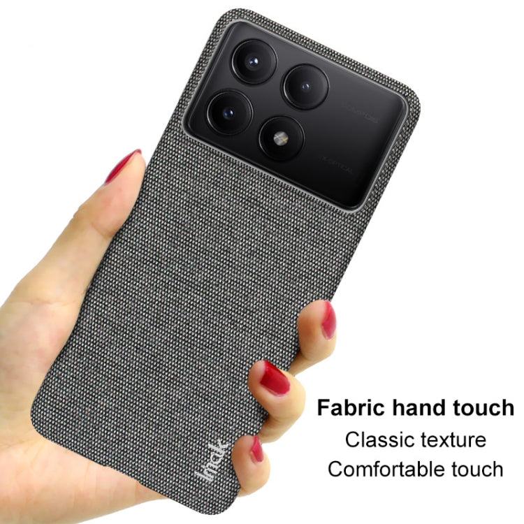 For Xiaomi Poco X6 Pro 5G/Redmi K70E 5G imak Ruiyi Series Cloth Texture PU + PC Phone Case(Light Grey) - K70E Cases by imak | Online Shopping UK | buy2fix