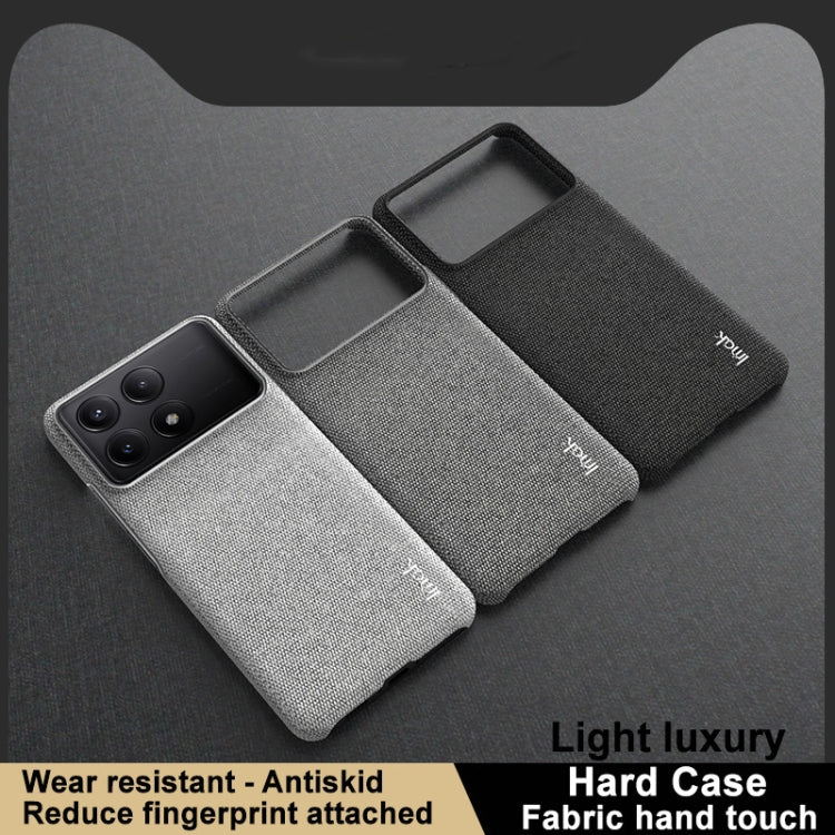 For Xiaomi Poco X6 Pro 5G/Redmi K70E 5G imak Ruiyi Series Cloth Texture PU + PC Phone Case(Dark Grey) - K70E Cases by imak | Online Shopping UK | buy2fix