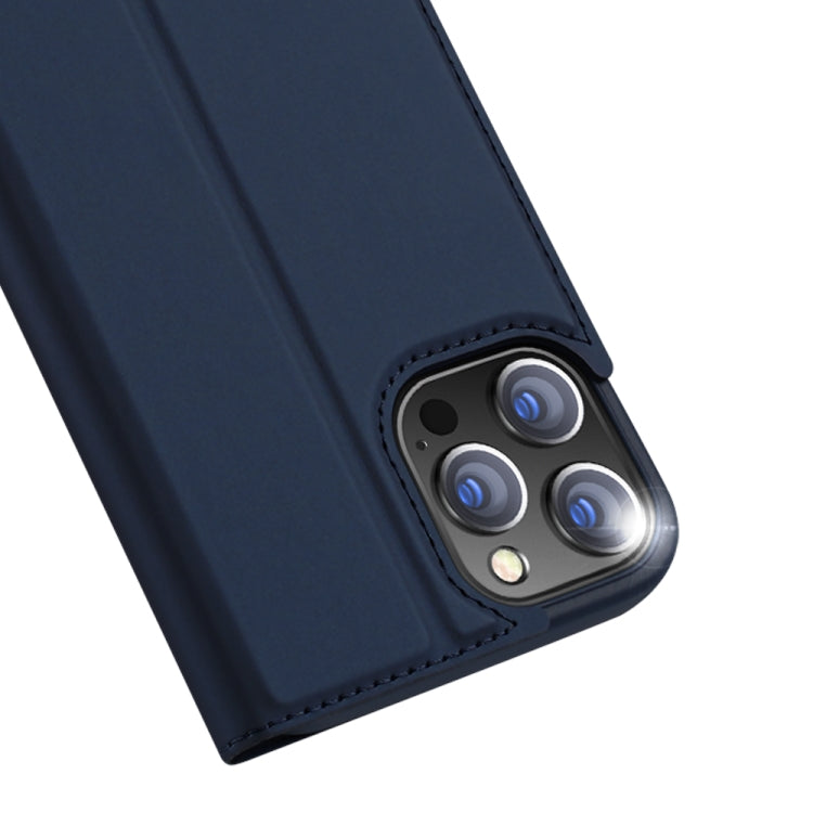 For iPhone 12 / 12 Pro DUX DUCIS Skin Pro Series Horizontal Flip PU + TPU Leather Case, with Holder & Card Slots(Blue) - iPhone 12 / 12 Pro Cases by DUX DUCIS | Online Shopping UK | buy2fix