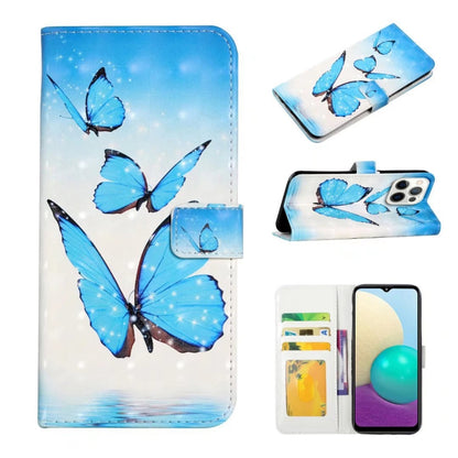 For iPhone 16 Pro Oil Embossed 3D Drawing Leather Phone Case(3 Butterflies) - iPhone 16 Pro Cases by buy2fix | Online Shopping UK | buy2fix