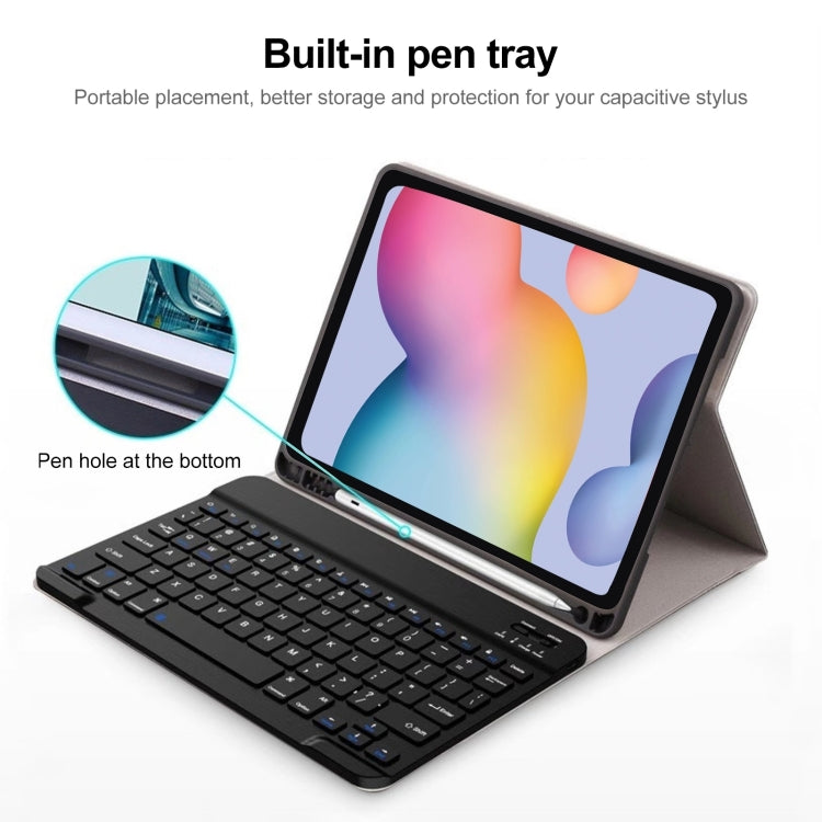 For Samsung Galaxy Tab S9 FE+ Square Cap Bluetooth Keyboard Leather Case with Pen Slot(Green) - Samsung Keyboard by buy2fix | Online Shopping UK | buy2fix
