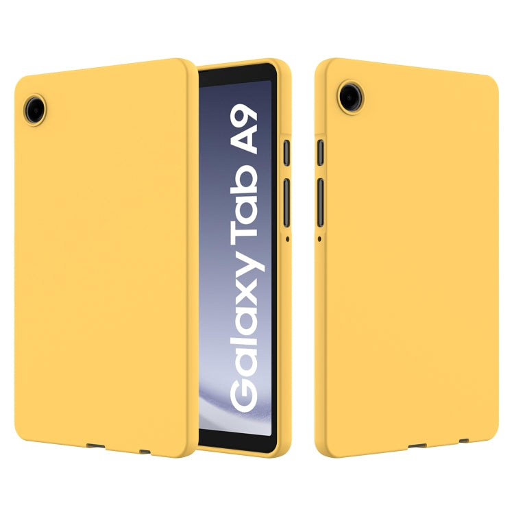 For Samsung Galaxy Tab A9 Pure Color Liquid Silicone Shockproof Tablet Case(Yellow) - Galaxy Tab A9 by buy2fix | Online Shopping UK | buy2fix