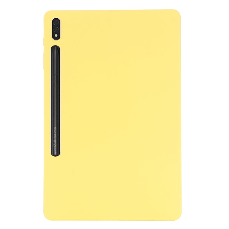 For Samsung Galaxy Tab S9 FE+ Pure Color Liquid Silicone Shockproof Tablet Case(Yellow) - Galaxy Tab S9 FE+ by buy2fix | Online Shopping UK | buy2fix