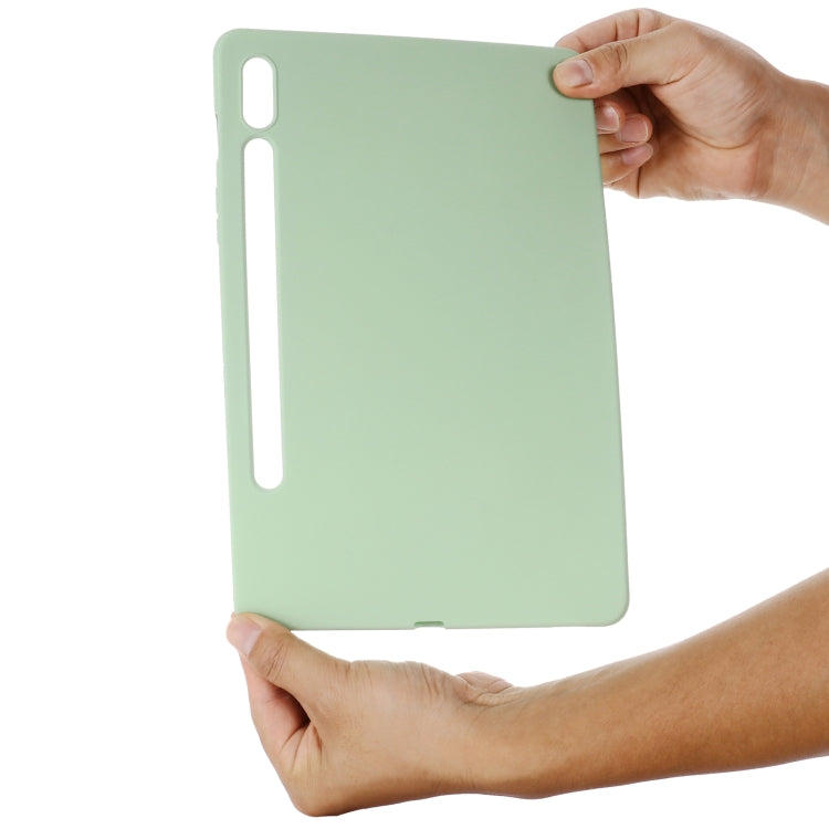 For Samsung Galaxy Tab S9 Pure Color Liquid Silicone Shockproof Tablet Case(Green) - Galaxy Tab S9 Cases by buy2fix | Online Shopping UK | buy2fix