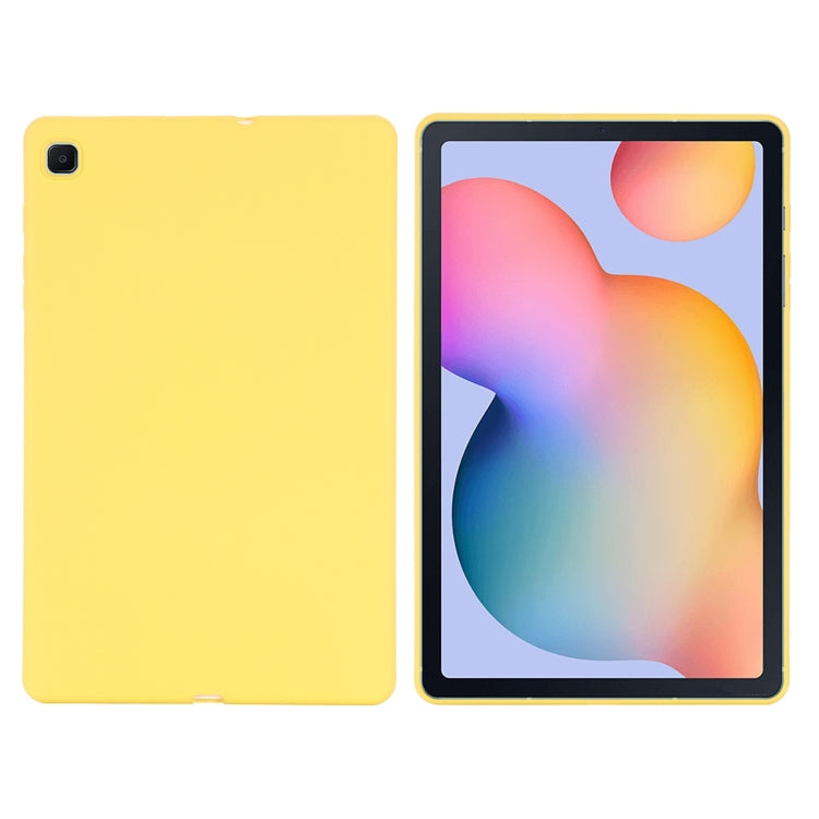 For Samsung Galaxy Tab S6 Lite 2024 Pure Color Liquid Silicone Shockproof Tablet Case(Yellow) - Other Galaxy Tab PC by buy2fix | Online Shopping UK | buy2fix