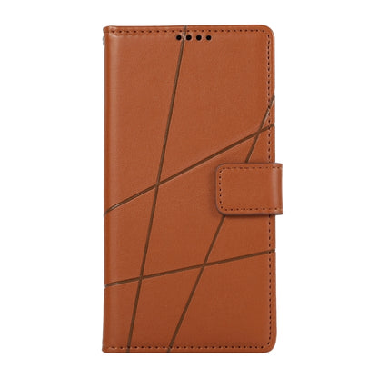 For Google Pixel 9 PU Genuine Leather Texture Embossed Line Phone Case(Brown) - Google Cases by buy2fix | Online Shopping UK | buy2fix