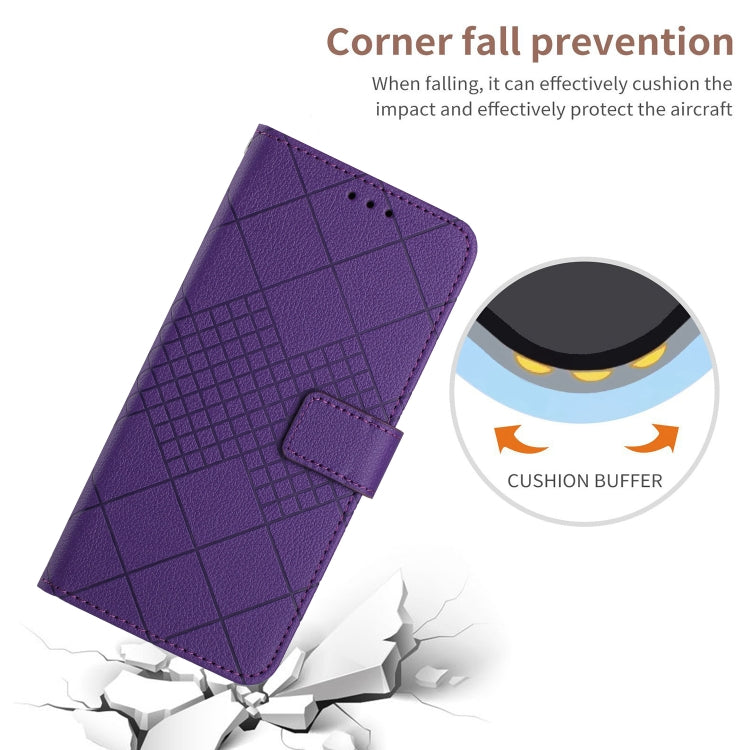 For Google Pixel 9 Pro Rhombic Grid Texture Leather Phone Case(Purple) - Google Cases by buy2fix | Online Shopping UK | buy2fix