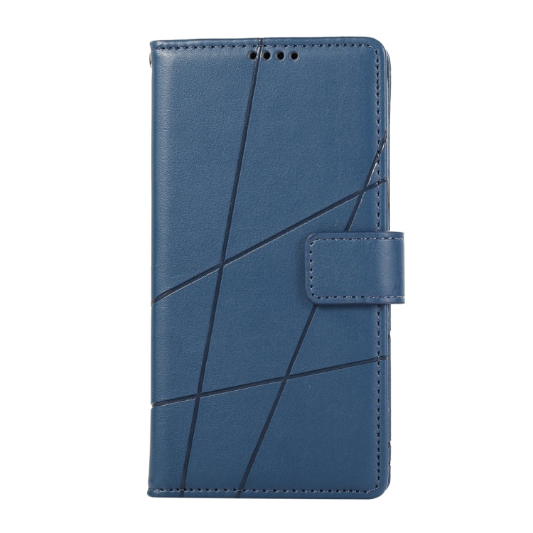 For Motorola Moto G Stylus 5G 2024 PU Genuine Leather Texture Embossed Line Phone Case(Blue) - Motorola Cases by buy2fix | Online Shopping UK | buy2fix