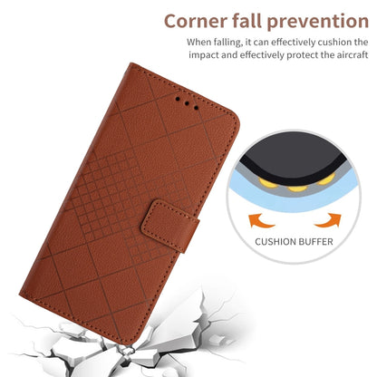 For Motorola Moto G Play 5G 2024 Rhombic Grid Texture Leather Phone Case(Brown) - Motorola Cases by buy2fix | Online Shopping UK | buy2fix