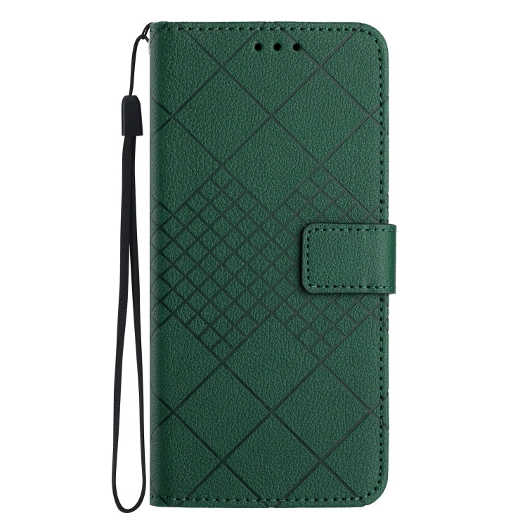 For Samsung Galaxy S23+ 5G Rhombic Grid Texture Leather Phone Case(Green) - Galaxy S23+ 5G Cases by buy2fix | Online Shopping UK | buy2fix