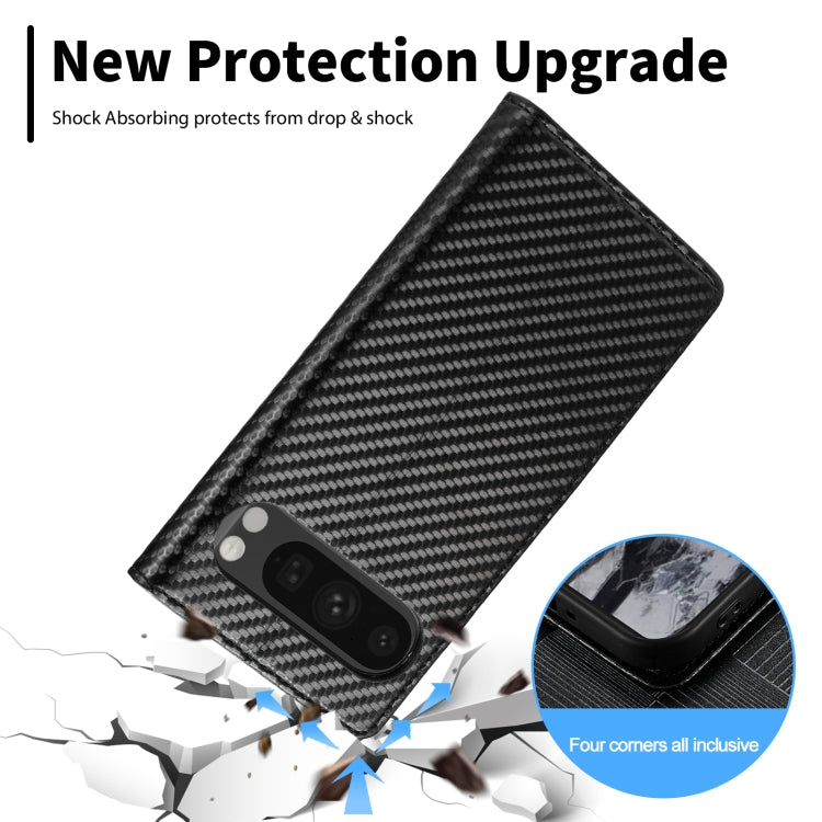 For Google Pixel 9 Pro LC.IMEEKE Carbon Fiber Leather Phone Case(Vertical Black) - Google Cases by LC.IMEEKE | Online Shopping UK | buy2fix