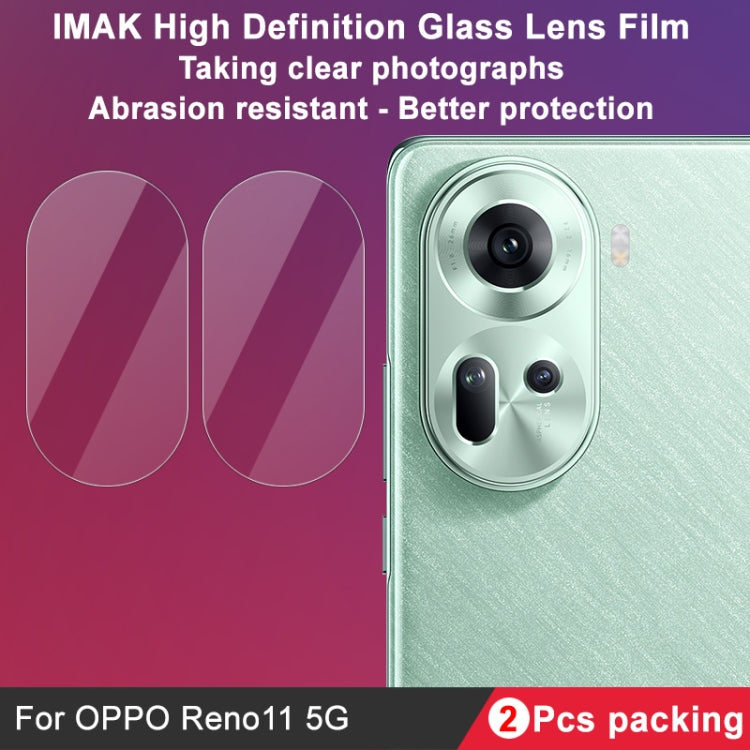 For OPPO Reno11 5G Global 2 PCS/Set IMAK HD Glass Rear Camera Lens Film - For OPPO by imak | Online Shopping UK | buy2fix