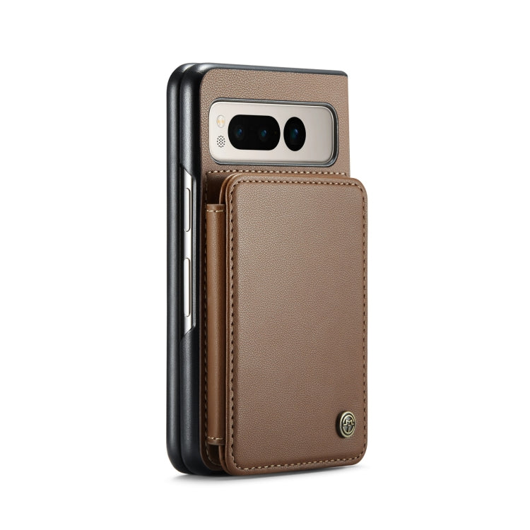 For Google Pixel Fold CaseMe C22 PC+TPU Business Style RFID Anti-theft Leather Phone Case(Brown) - Google Cases by CaseMe | Online Shopping UK | buy2fix