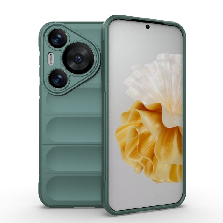 For Huawei Pura 70 Pro / 70 Pro+ Magic Shield TPU + Flannel Phone Case(Dark Green) - Huawei Cases by buy2fix | Online Shopping UK | buy2fix