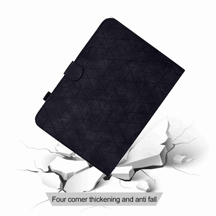 For Samsung Galaxy Tab S9 Rhombus TPU Smart Leather Tablet Case(Black) - Galaxy Tab S9 Cases by buy2fix | Online Shopping UK | buy2fix