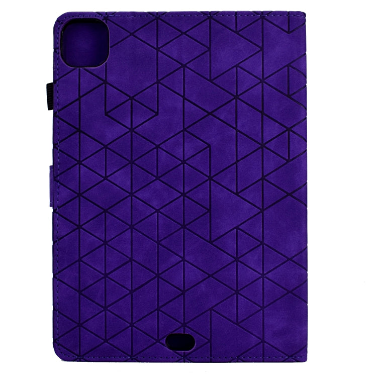 For iPad Pro 11 2024 Rhombus TPU Smart Leather Tablet Case(Purple) - iPad Pro 11 2024 Cases by buy2fix | Online Shopping UK | buy2fix