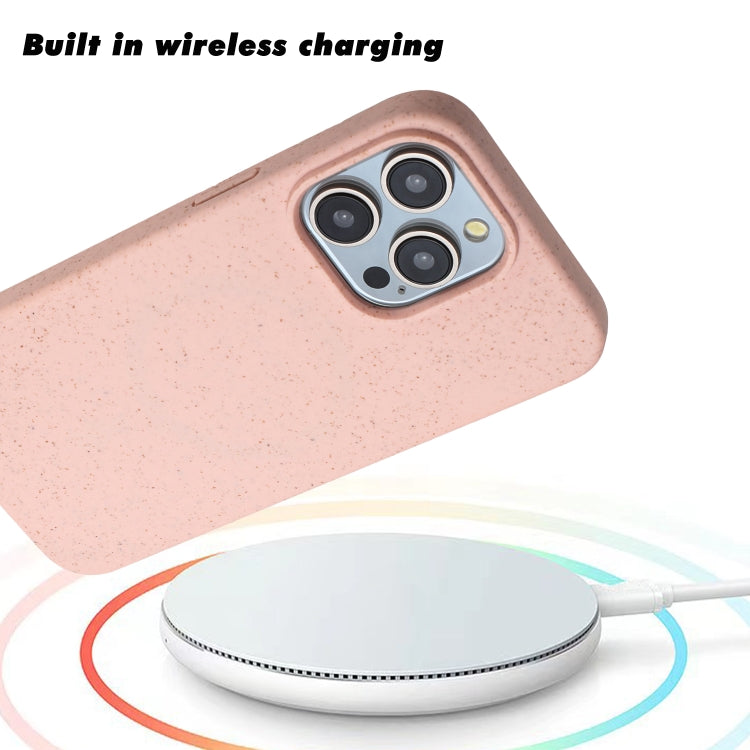 For iPhone 15 Pro Wheat MagSafe Magnetic Straw Material + TPU Phone Case(Pink) - iPhone 15 Pro Cases by buy2fix | Online Shopping UK | buy2fix