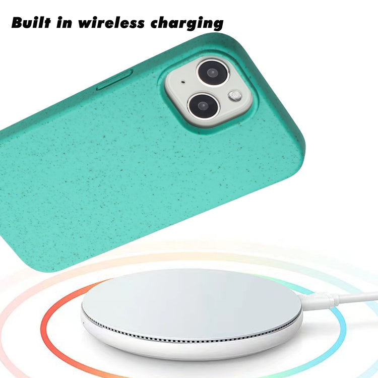 For iPhone 14 Wheat MagSafe Magnetic Straw Material + TPU Phone Case(Green) - iPhone 14 Cases by buy2fix | Online Shopping UK | buy2fix