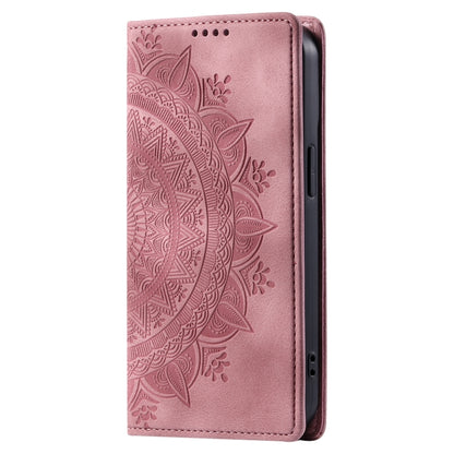 For iPhone 16 Pro Max Totem Embossed Magnetic Leather Phone Case(Rose Gold) - iPhone 16 Pro Max Cases by buy2fix | Online Shopping UK | buy2fix